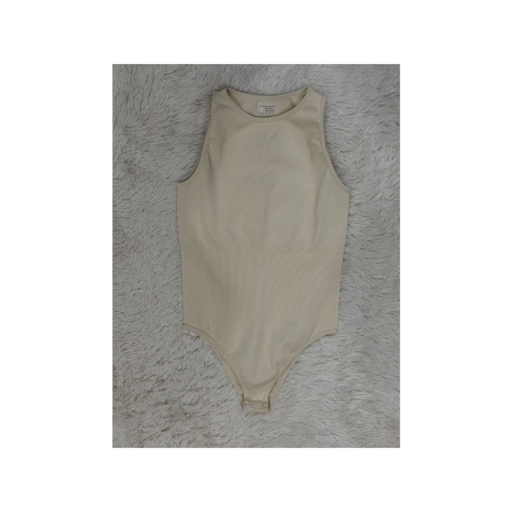 OQQ Beige Bodysuit - Size XL (NWOT)